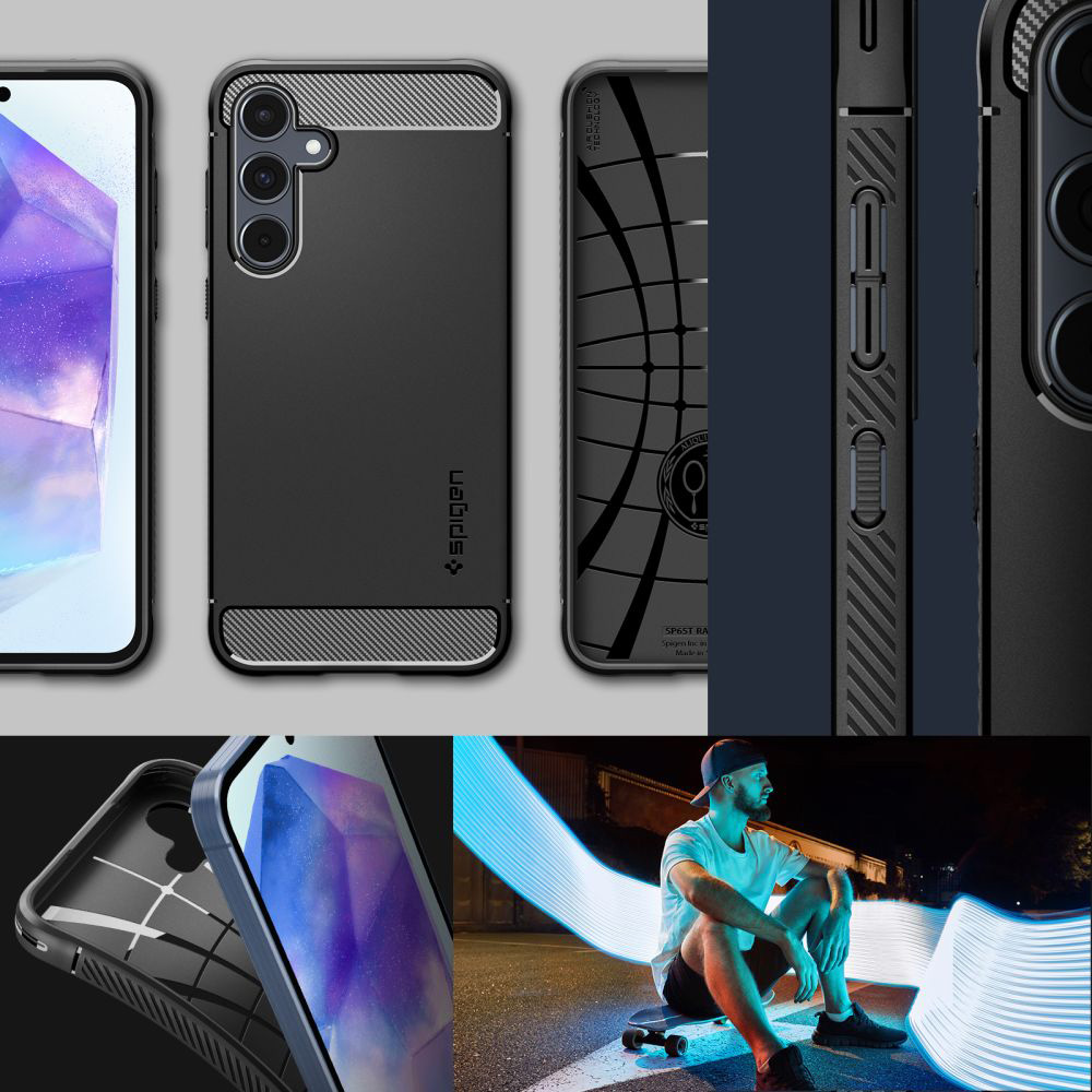 Etui Spigen Rugged Armor do Galaxy A55 5G, czarne